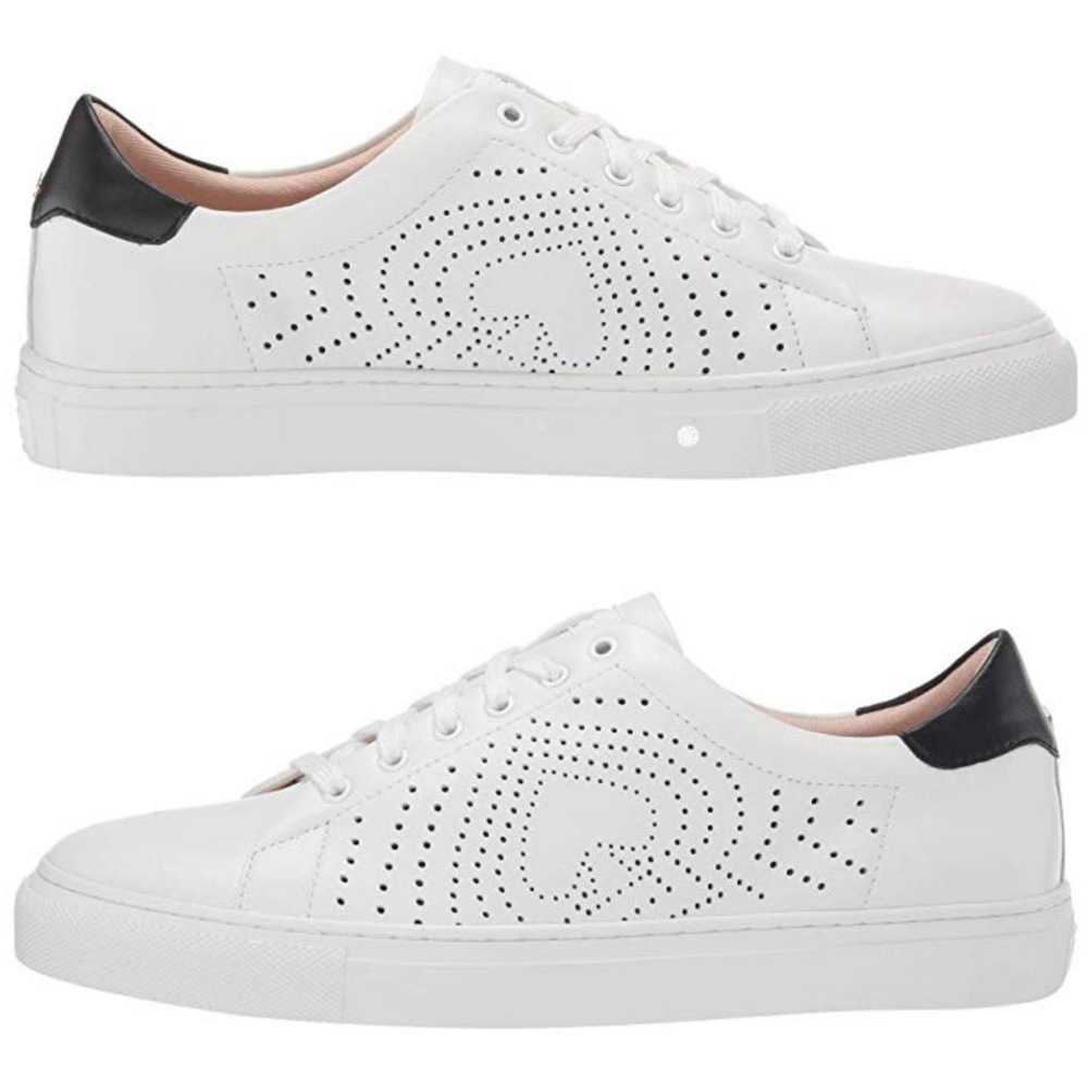 Kate Spade Perforated White Leather Sneakers - Picture 5 of 7